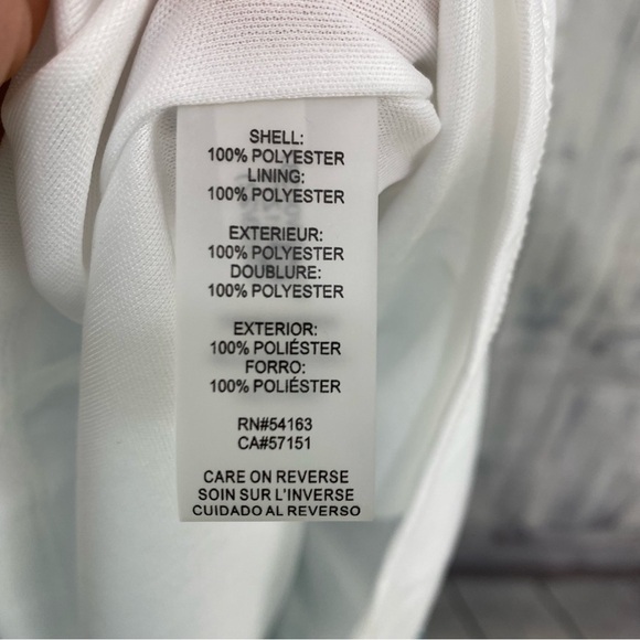 Tommy Hilfiger Blue Chiffon V Neck Maxi Dress High Low Sleeveless Faux Wrap NWT - Picture 10 of 13